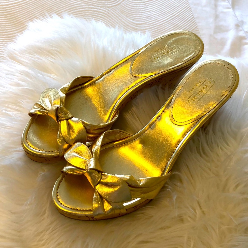 COACH Gold Sandals